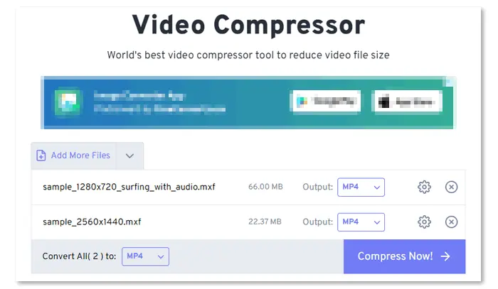 Compress MXF Online