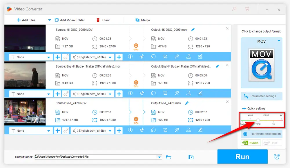 Downscale Resolution for QuickTime Video Compressing