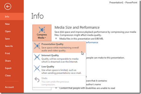 Compress video in PowerPoint