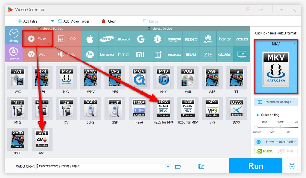 Select an Output Format