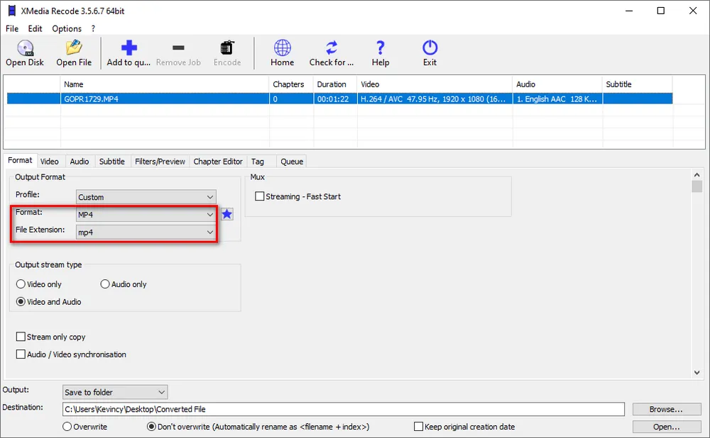Add Video File to XMedia Recode