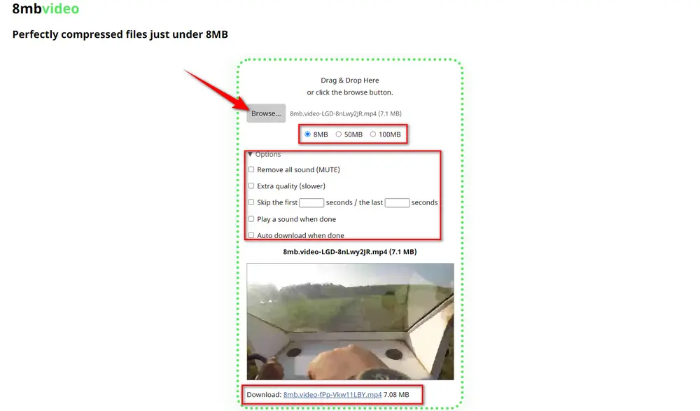 Compress Video to 8MB Online