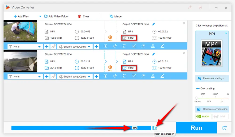 Batch Compress Video to under 8MB