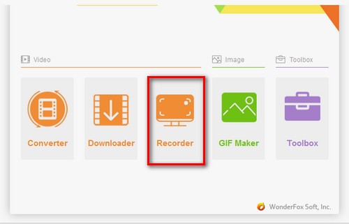 Launch the software and enter the “Screen Recorder” window