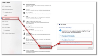 Run Video Playback Troubleshooter