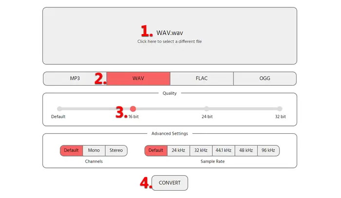 Online WAV 24-bit to 16-bit Converter