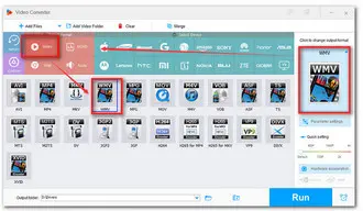 Choose WMV as an Output Format