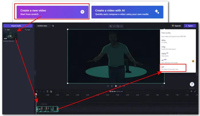 Editor para transformar vídeo em GIF