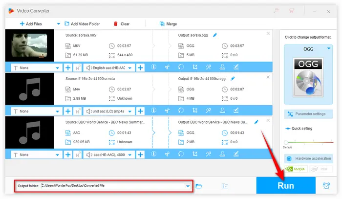 Convert AAC to OGG in Batches