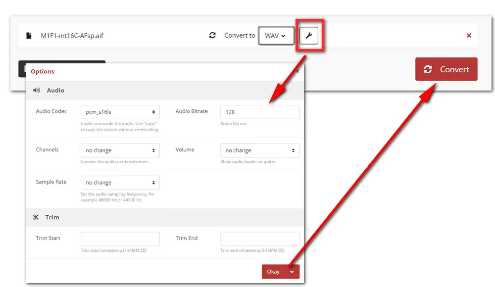 Convert AIFC Audio to WAV Online