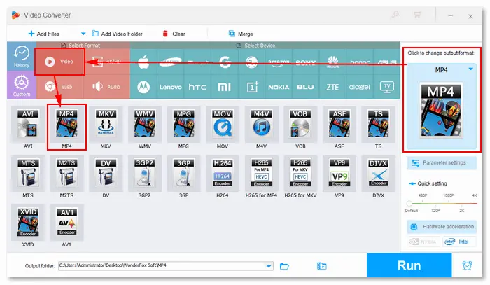 Select MP4 Format