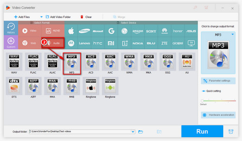 Choose MP3 as output