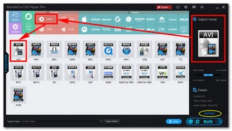 Pick AVI as the Output Format
