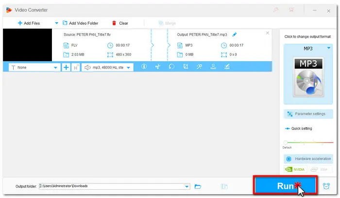 convert FLV to audio