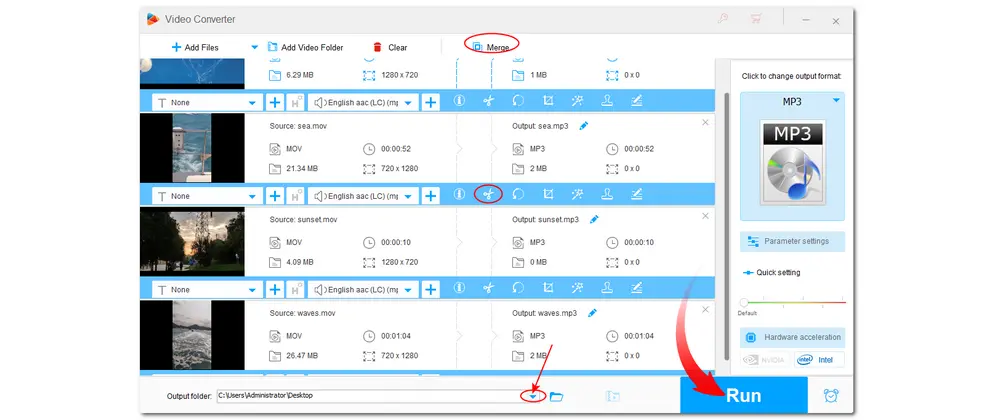 Start the iPhone MP4 to MP3 Conversion