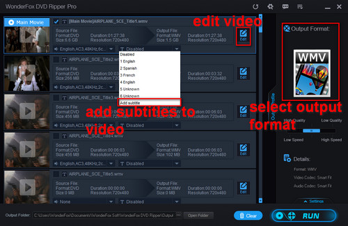 Select WMV as Output Format