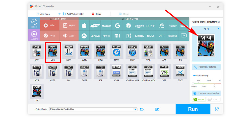 LRV to MP4 converter - Choose Output Format