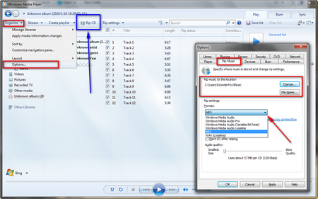 Rip CD to MP3 in WMP