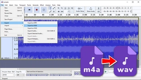 M4A to WAV Audacity