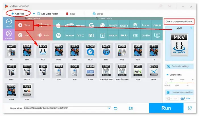 Select MKV As Output Format