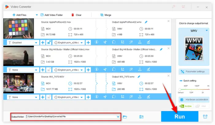 Convert MOV Files to WMV in Batches