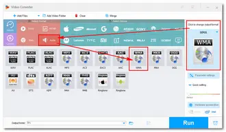 Choose WMA Profile