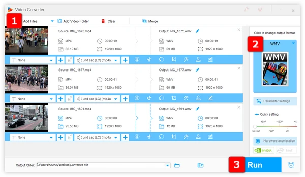 Batch Convert MP4 to WMV