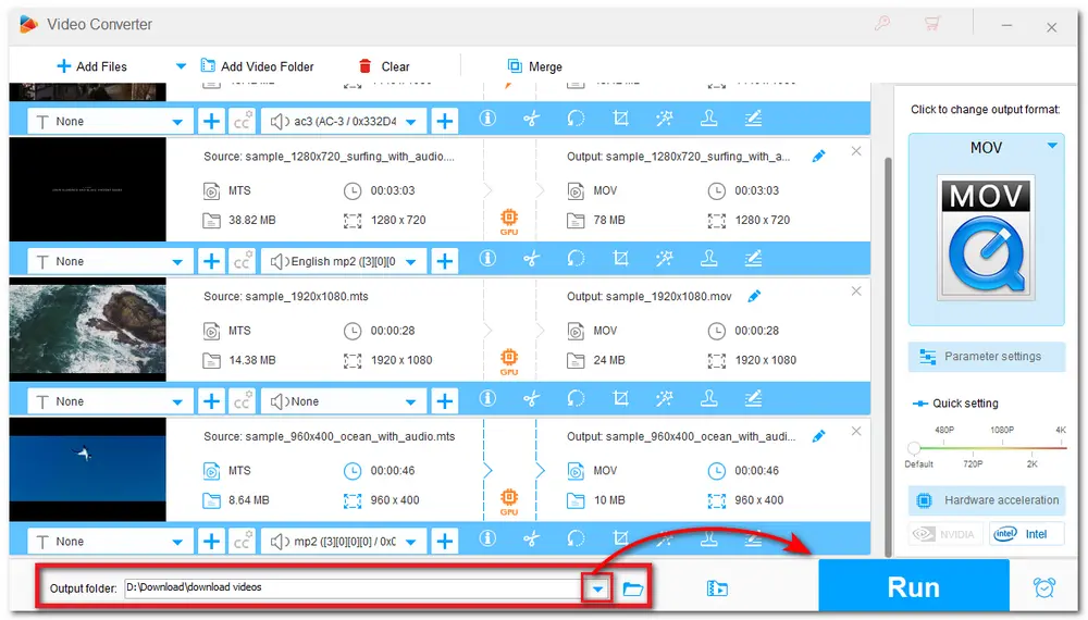 Convert MTS File to MOV