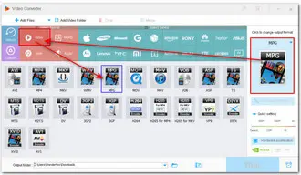 Choose MPG as the Output Format