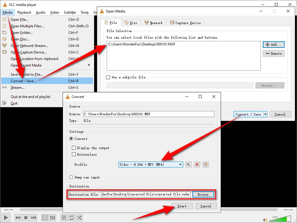 VLC Free MXF Converter