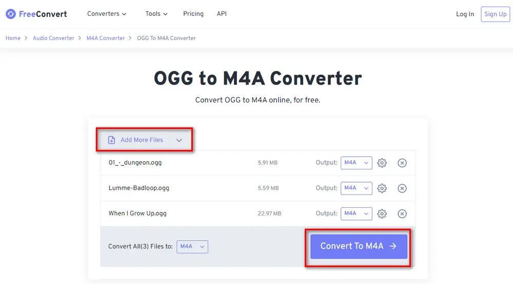 Convert OGG to M4A Online