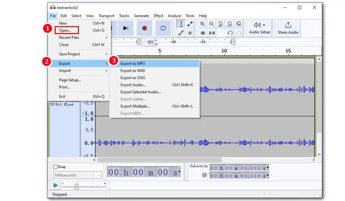 Convert OGG in Audacity Free