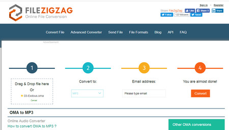 Convert OMA Audio to MP3 Online