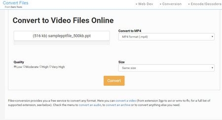 Online PowerPoint Video Converter