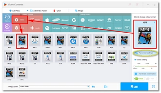 Set MP4 as the Output Format