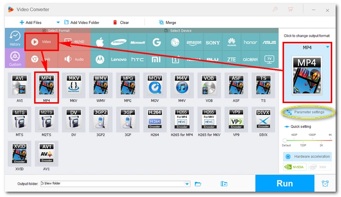 Set MP4 as the Output Format