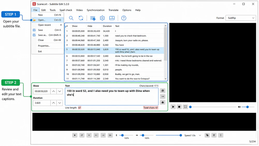Add a Text-based Subtitle File