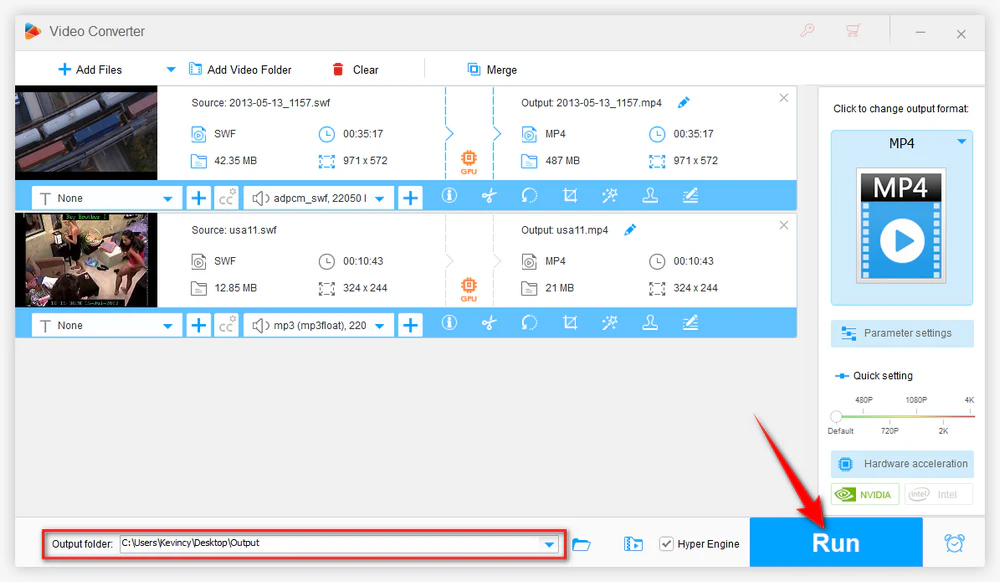 Start Converting the SWF File