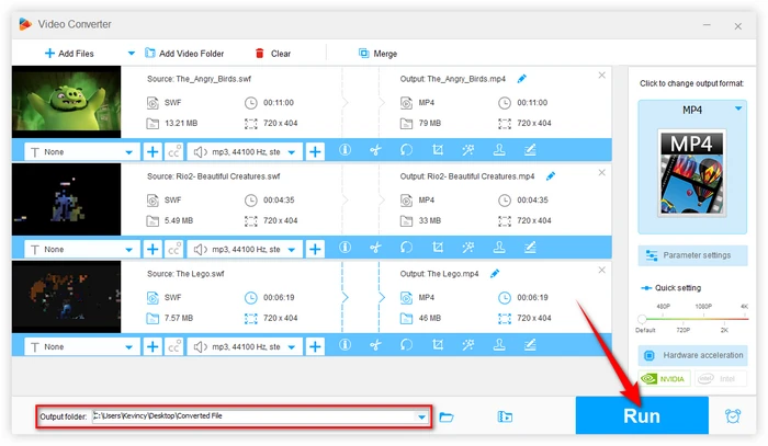 Start SWF to MP4 Conversion Process