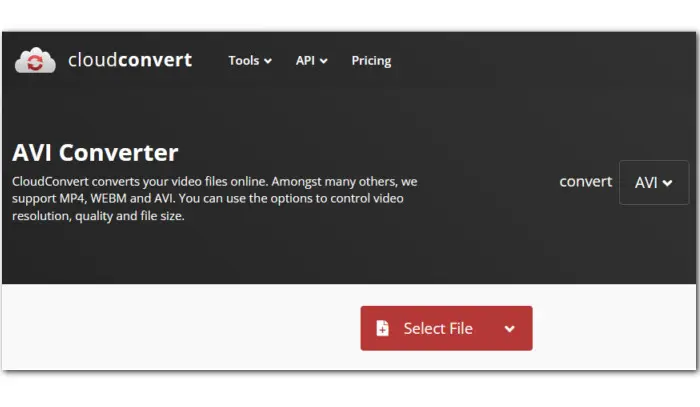 Convert AVI Files with CloudConvert