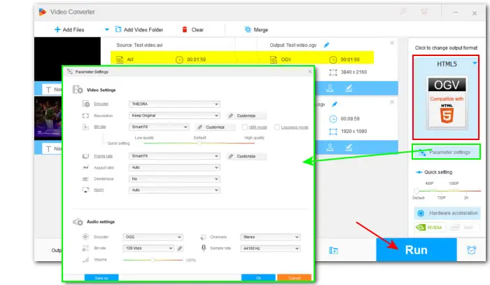 Convert to OGV and Export