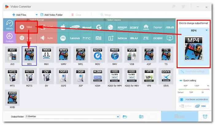 Select MP4 Format