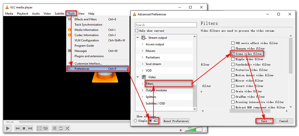 Convert Video to Image Sequence in VLC