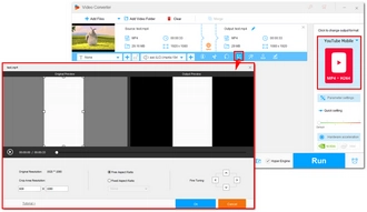 Select YouTube Mobile and Resize Video for YouTube