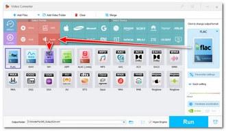 Select the Target Audio Format