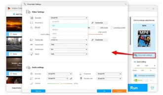 Configuration before Converting from WebM to MP4 Free