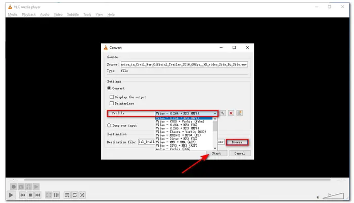 Convert WMV to MP4 Using VLC