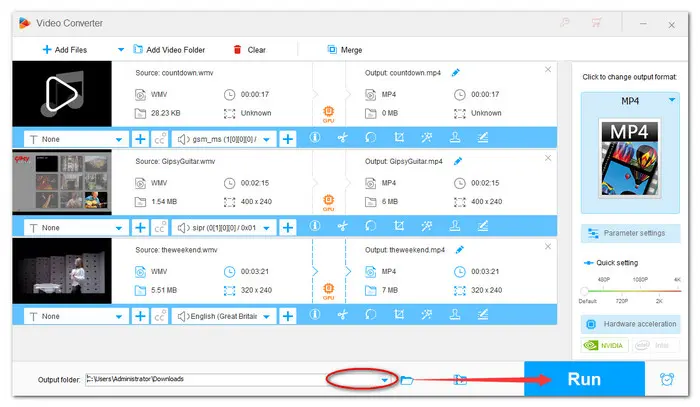 Batch Convert WMV to MP4 Windows 10