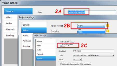 Project Setting for DVD Making