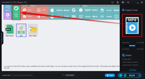 Select ISO or DVD Folder Profile